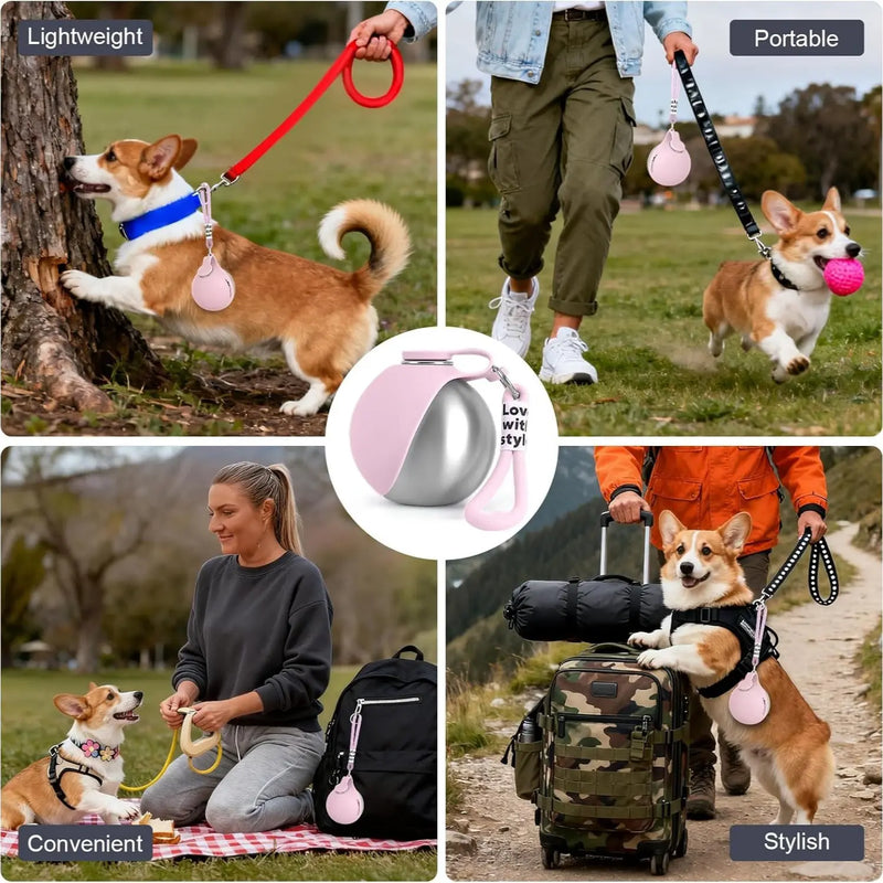 Portable Dog Water Bottle with Bowl, Leak-Proof Pet Travel Hydration Container, Lightweight Outdoor Drinking Cup for Walking and Hiking