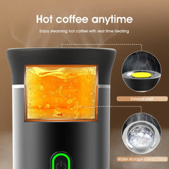 3-In-1 Portable Electric Coffee Machine, Travel Coffee Machine, Type-C Interface (2500Mah Lithium Battery), Hot and Cold Dual Mode, Wireless Heating, 60S Quick Heat, 60Ml Capacity, Suitable for Coffee Powder/Large and Small Cup Capsules