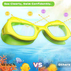 **Marisun Kids Swim Goggles (2-Pack) – Anti-Fog, UV Protection, Wide View Swimming Goggles for Boys & Girls Ages 3–15+, Shatter-Resistant Lenses for Pool, Beach & Outdoor Swimming**