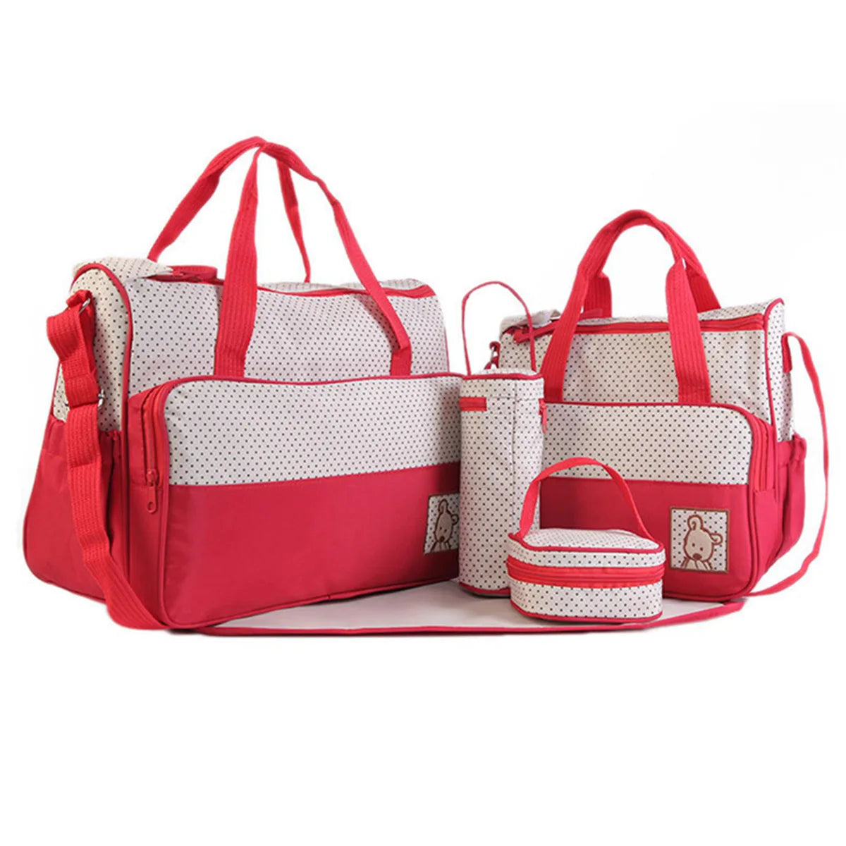 Parent Child Travel Mommy Bag Fashion Crossbody Bag Home Multifunctional Large Capacity Handbag Five Piece Diaper Bag Set