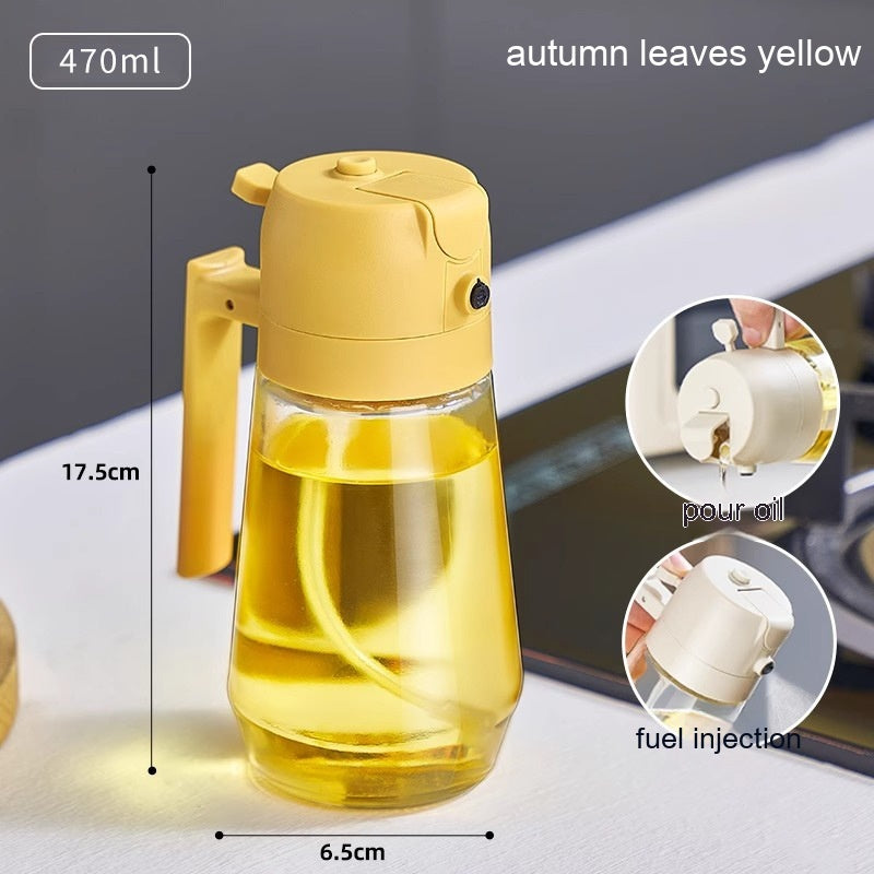 470ML Olive Oil Sprayer Dispenser for Cooking BBQ 2 in 1 Glass Oil Vinegar Soy Sauce Spray Kitchen Oil Bottle for Air Fryer