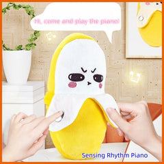 Banana Baby Beat Sensing Creative Fruit Novelty Parent-Child Musical Interactive Piano Toy Plush Doll 