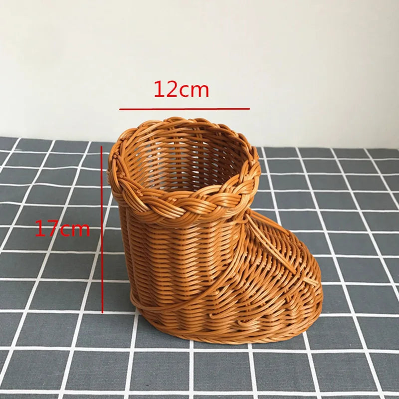 Simulated Animal Imitation Rattan Woven Storage Basket Household Storage Decoration Decoration Fruit Toy Basket Handmade Crafts