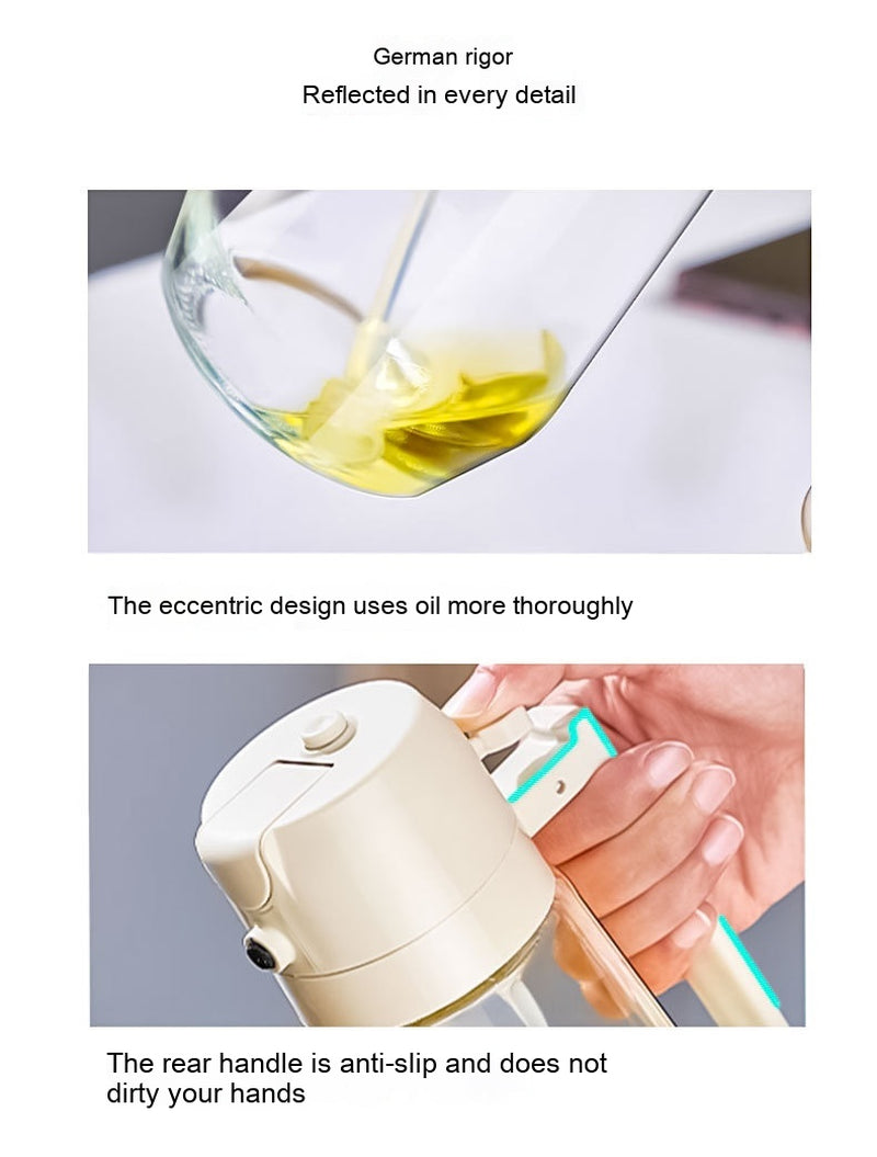 470ML Olive Oil Sprayer Dispenser for Cooking BBQ 2 in 1 Glass Oil Vinegar Soy Sauce Spray Kitchen Oil Bottle for Air Fryer