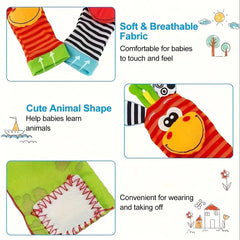 2/4 Counts Interactive Sensory Baby Toys with Sound, Cute Plush Toys and Infant Rattles, Perfect Gifts for Halloween, Christmas and Thanksgiving