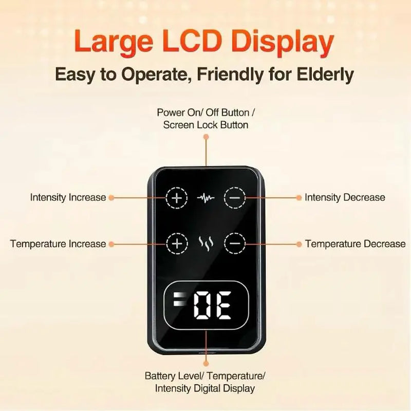 Electric Cordless Knee Massager, Electric Heated Knee Brace, 5 Heat Levels & 3 Massage Modes, Suitable for Men and Women, Include Knee Strap Combo