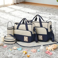 Parent Child Travel Mommy Bag Fashion Crossbody Bag Home Multifunctional Large Capacity Handbag Five Piece Diaper Bag Set
