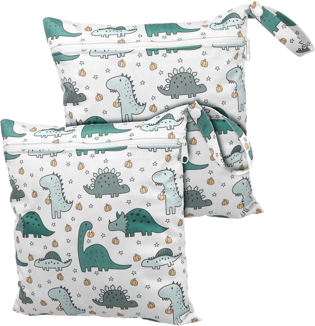 2Pcs Cartoon Zippered Wet Bags Reusable Storage Pouches Diaper Bag Organizer for Swimmers Daycare Parents