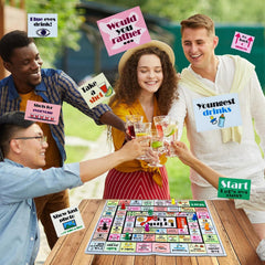 Drinking Board Games for Adults, Rubber Mat Drinking Board Game, Funny Party Interactive Games for Game Night, Birthday, Family Play or Any Occasion, Age 21+, 2-8 Players