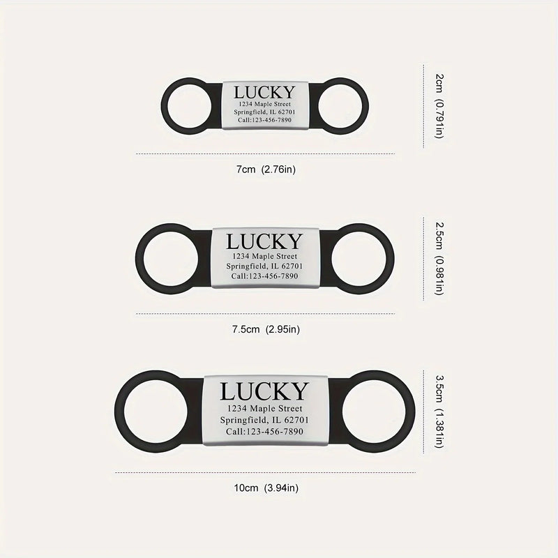 Customized Stainless Steel Engraved Nameplate for Pet Identification Cat and Dog ID Tag Installed on Collar with Name and Phone