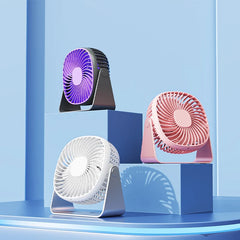 Home Office Desktop Small Electric Fan Night Light Dormitory Bedroom Silent Wall Mounted Fan Portable USB Charging Small Fan