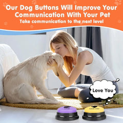Pet Buttons for Communication, Talking Buttons for Dogs and Cats,8 Recordable Sound Buttons + 24 Scene Patterns + 1 Dog Button Mat+ 16 AAA