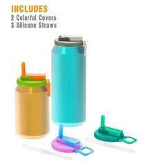 Travel Soda Lid Soda Lid Cover Reusable Silicone Soda Lids with Straws Bpa-Free Covers for Standard Beverage Cans for Picnics