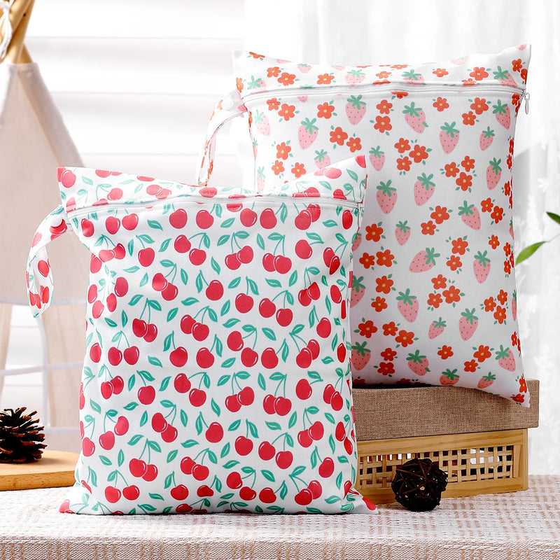 1Pc 26*36Cm Wet Dry Bags Waterproof Reusable Zippered Pockets Cloth Diaper Travel Beach Pool Wet Bags for Swimsuits