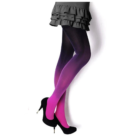 Harajuku Women'S 120D Velvet Tights Candy Color Gradient Opaque Seamless Stockings Tight Pantyhose Female Pantys Medias