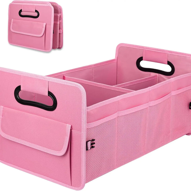Standard Size Car Trunk Organizer Car Storage with 9 Pockets Collapsible Multi Compartment Waterproof Adjustable Straps for SUV, Truck, Sedan, Minivan