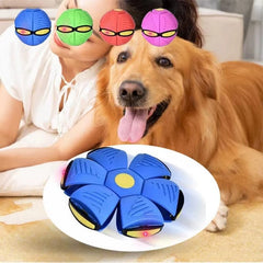 Dog Toys Flying UFO Morph Ball Outdoor Interactive Training Pet Toys Fun Throwing Bouncy Balls Decompression Dog Accessories