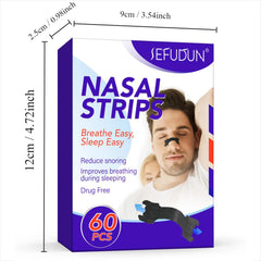Nasal Care Tools, 60Pcs Nose Strips for Breathing, Drug-Free, Nasal Strips for Snoring Relief, Nasal Congestion Relief Due to Colds & Allergies