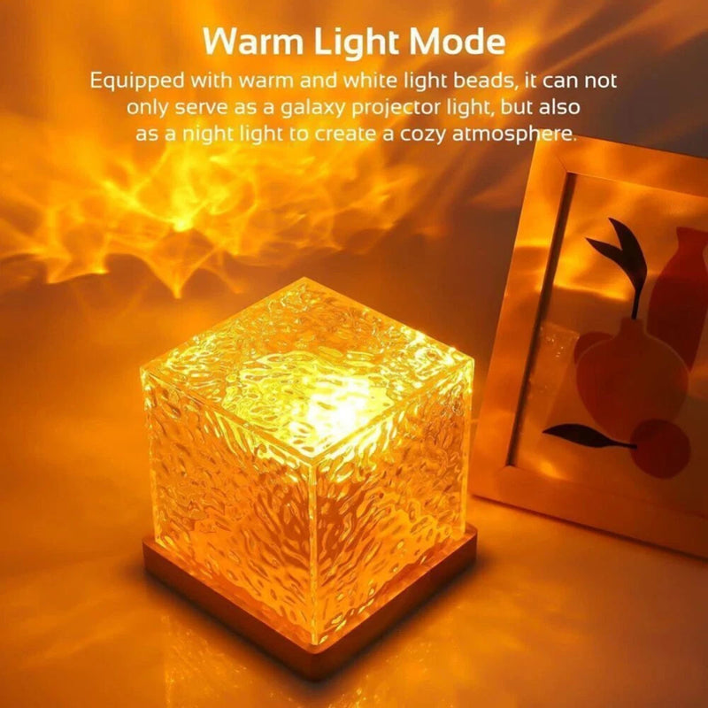 RGB Cube Northern Lights 16 Colour Aurora Projector Lamp Ocean Wave Night Lights