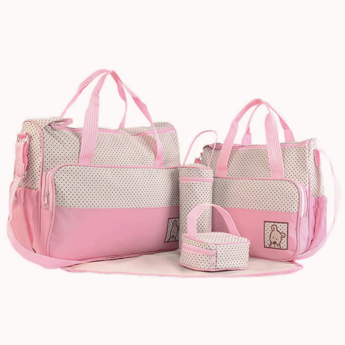 Parent Child Travel Mommy Bag Fashion Crossbody Bag Home Multifunctional Large Capacity Handbag Five Piece Diaper Bag Set