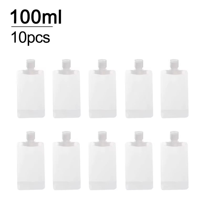 New 5Pcs 30Ml/50Ml/100Ml Refillable Travel Boats Empty Cosmetic Container Travel Bottles Liquid Cosmetic Storage Pouches FZP02