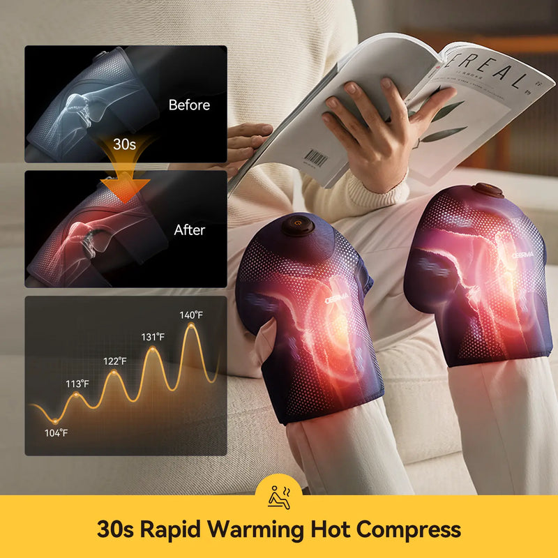 Deerma Cordless Heated Knee Pads (2-Pack) – Vibration + 5-Level Heat | for Knee, Shoulder & Elbow | Knee Relief & Perfect Gift! Comfort