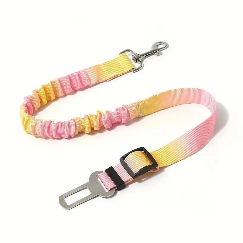 Adjustable Dog Car Seat Belt - Elastic Nylon Safety Harness for Secure Travel
