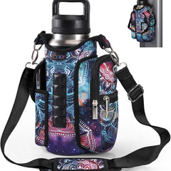 Magnetic Gym Water Bottle Bag with Phone Pocket & Adjustable Strap