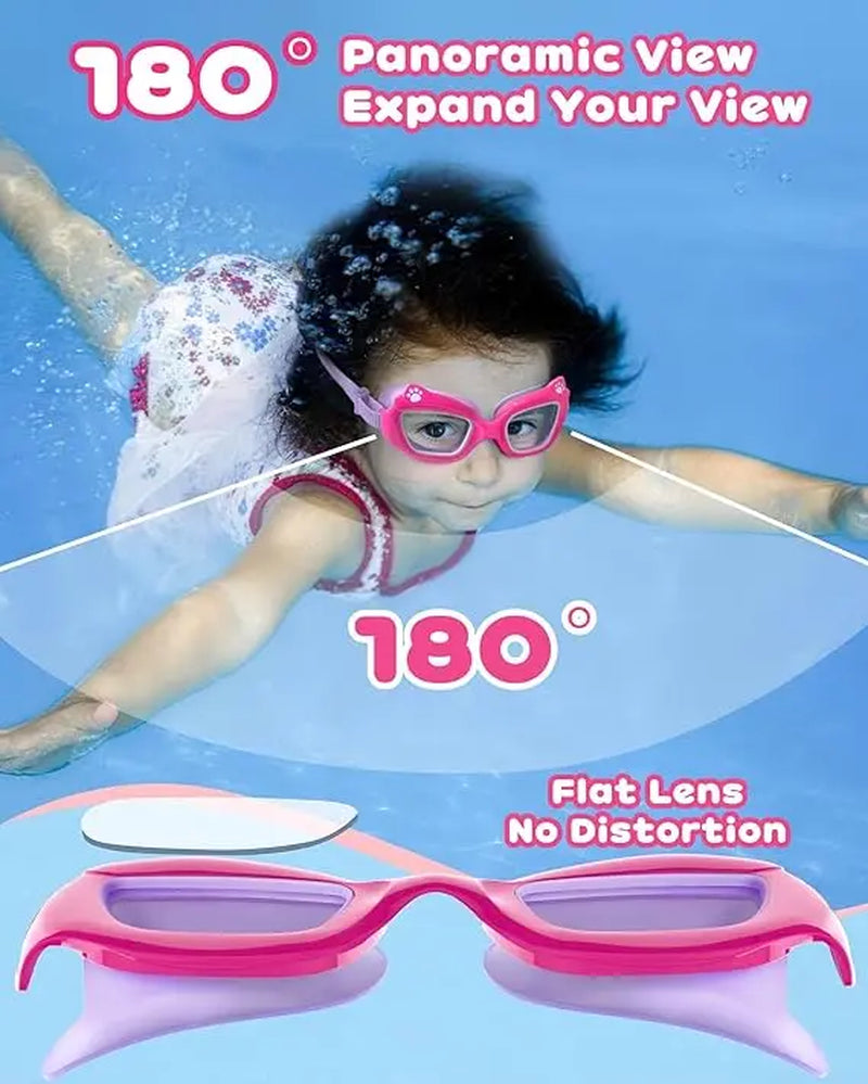 **Marisun Kids Swim Goggles (2-Pack) – Anti-Fog, UV Protection, Wide View Swimming Goggles for Boys & Girls Ages 3–15+, Shatter-Resistant Lenses for Pool, Beach & Outdoor Swimming**