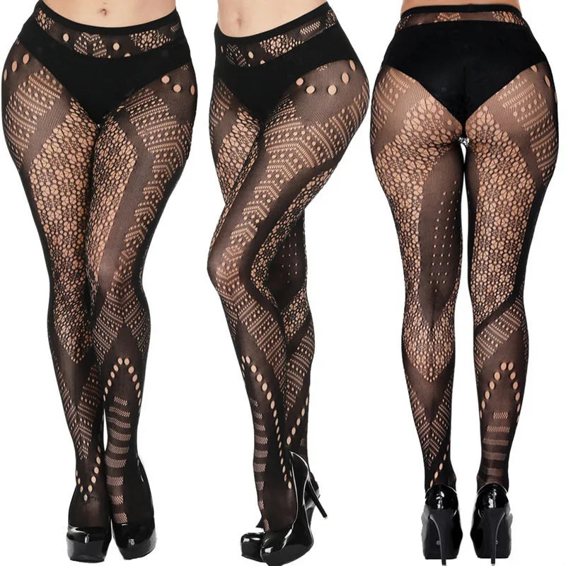 DOIAESKV 3XL plus Fishnet Tights Women Sexy Erotic Lingerie Pantyhose Sex Body Stockings Large Size Tights Sexy Women Pantyhose