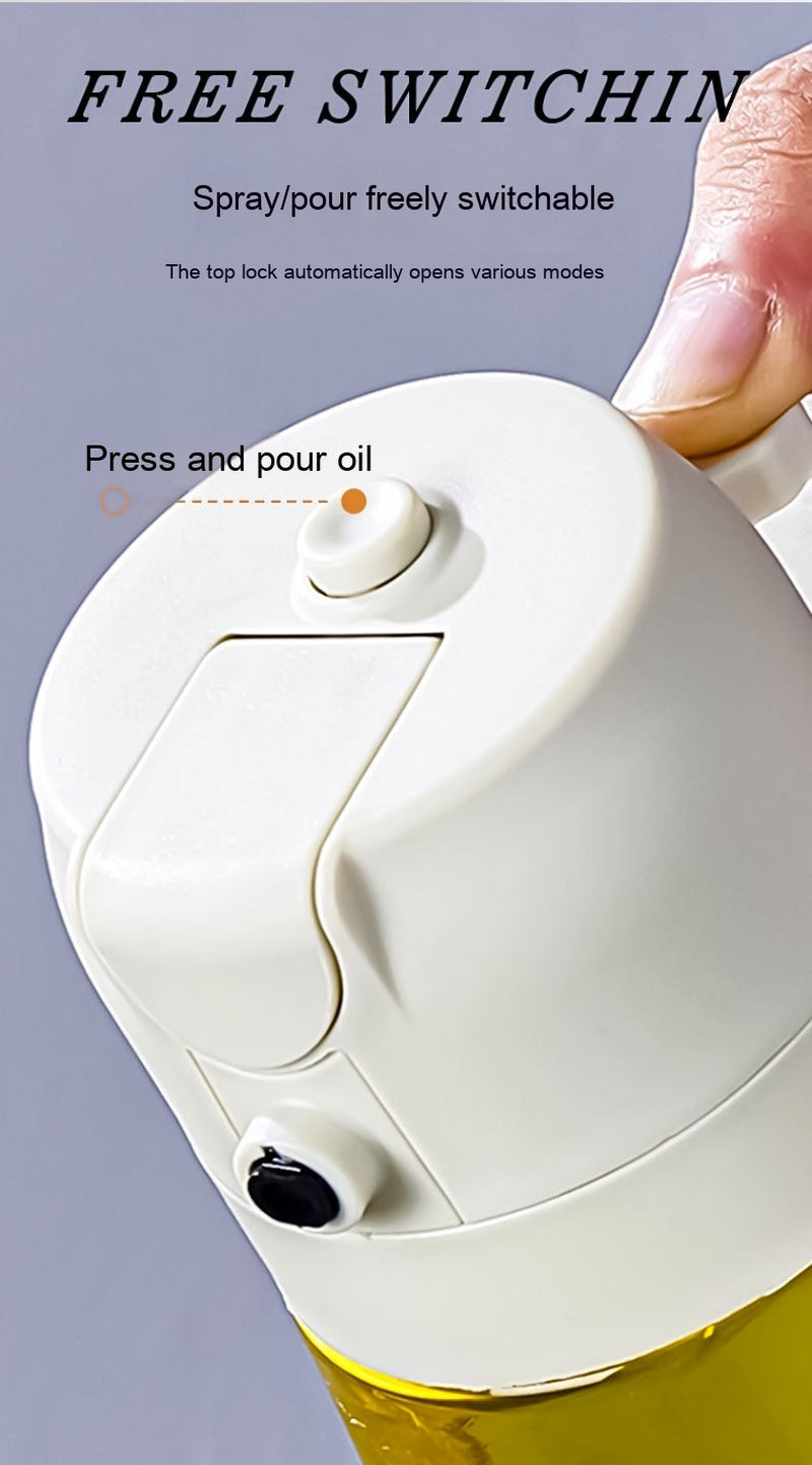 470ML Olive Oil Sprayer Dispenser for Cooking BBQ 2 in 1 Glass Oil Vinegar Soy Sauce Spray Kitchen Oil Bottle for Air Fryer