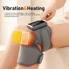 Electric Cordless Knee Massager, Electric Heated Knee Brace, 5 Heat Levels & 3 Massage Modes, Suitable for Men and Women, Include Knee Strap Combo