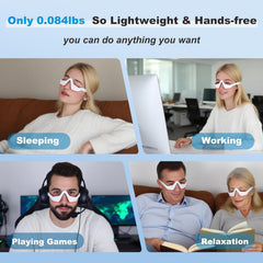 3D Wrap-Around Under-Eye Red Light Therapy Glasses, Adjustable Microcurrent Eye Massager for Dark Circles, Puffiness & Wrinkles, Rechargeable under Eyes Treatment for Women Eye Bags