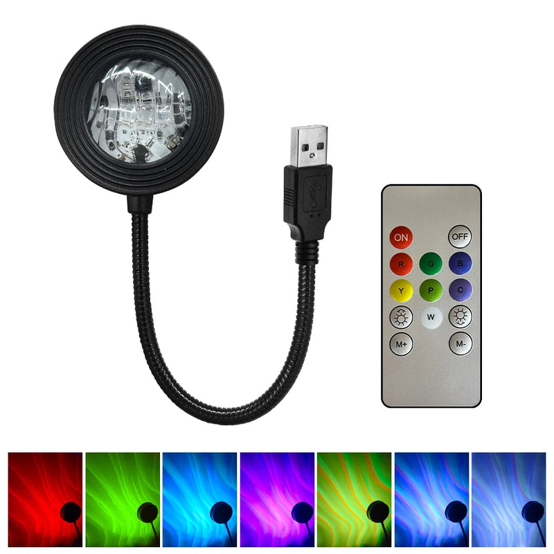 RGB Aurora Led Night Light with Remote Control Starry Sky Galaxy Projector USB 5V for Christmas Home Party Lighting Room Decor
