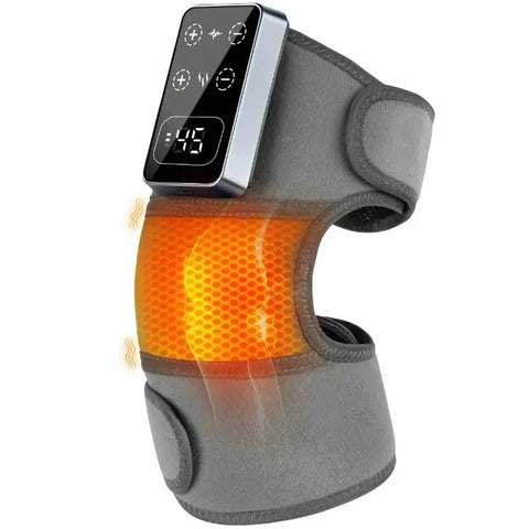 Electric Cordless Knee Massager, Electric Heated Knee Brace, 5 Heat Levels & 3 Massage Modes, Suitable for Men and Women, Include Knee Strap Combo