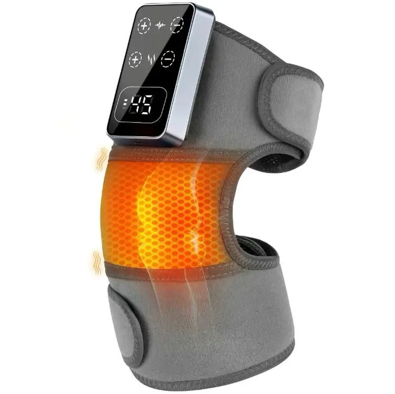 Electric Cordless Knee Massager, Electric Heated Knee Brace, 5 Heat Levels & 3 Massage Modes, Suitable for Men and Women, Include Knee Strap Combo