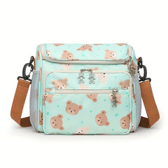 A Single Shoulder Crossbody Parent Bag, Casual Mother and Baby Bag with Multiple Pockets and Large Capacity for Milk Bottles and Diapers Diaperbag Travel Boys