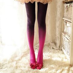 Harajuku Women'S 120D Velvet Tights Candy Color Gradient Opaque Seamless Stockings Tight Pantyhose Female Pantys Medias