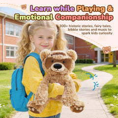 MOREXIMI AI Talking Teddy Bear – Chatgpt Powered Interactive Plush Toy with Magnetic Safety Core, Real-Time Voice Learning & Storytelling Companion for Kids Ages 3+