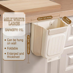 Collapsible Hanging Kitchen Trash Can Foldable Trash Can Cabinet Hanging Garbage Small and Convenient Countertop Rubbish Bin Kitchen Bathroom Accessories Home(11L )