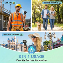 WESTDEER Portable Handheld Turbine Fan - 5-Speed 3-In-1 Rechargeable Fan with 4000Mah Battery, up to 10-Hour Runtime, Air Turbine Tech for Outdoor Activities, Summer Essential