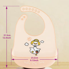 Waterproof Baby Bibs Baby Stuff Cute Cartoon Animal Printed Kids Bib Girl Boy Adjustable Soft Silicone Bib Baby Feeding Stuff