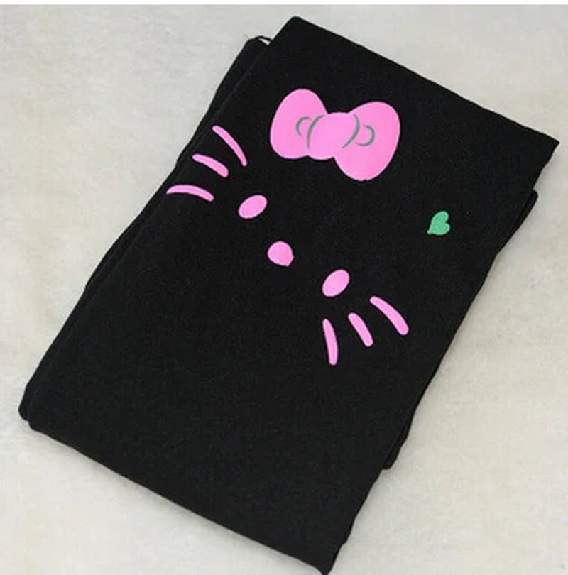 Girl Tights Cat Print Children Kids Pantyhose Velvet Fabric Princess Party Dance Tights Girl Stockings 3-9T Tights Spring Summer