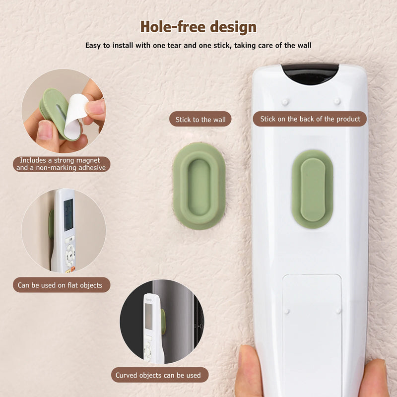 Magnetic Remote Control Holder Strong Self-Adhesive Wall Mount Bracket for TV Conditioner Remotes Universal Household Organizer