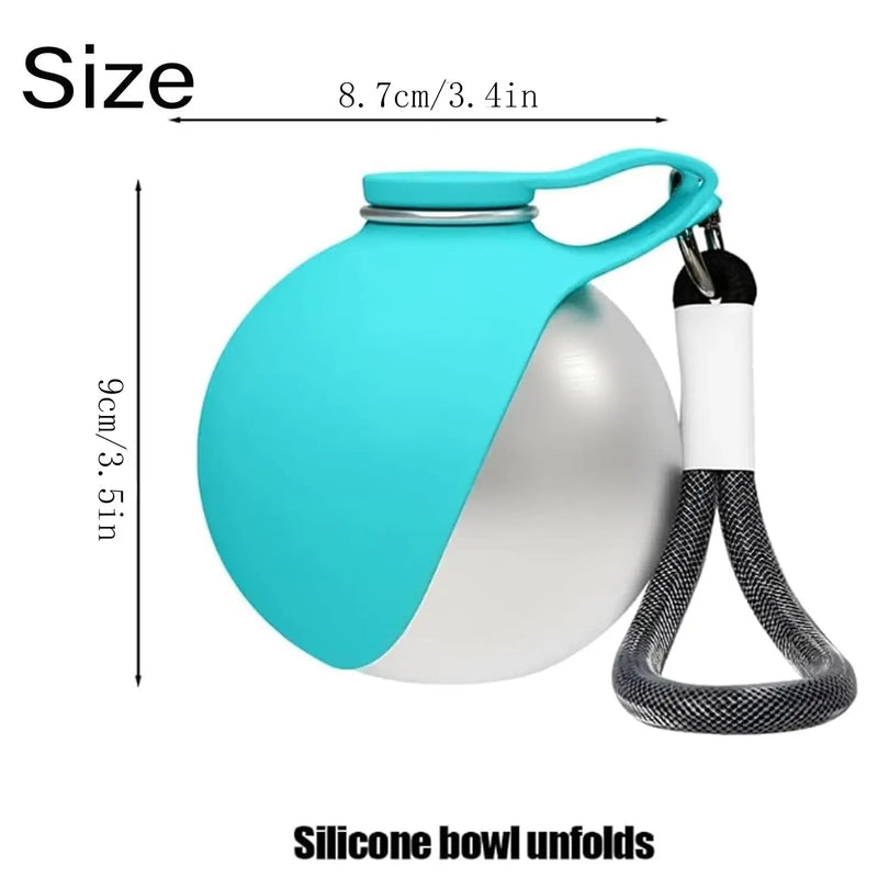 Portable Dog Water Bottle with Bowl, Leak-Proof Pet Travel Hydration Container, Lightweight Outdoor Drinking Cup for Walking and Hiking