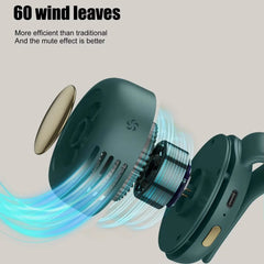 MF019 Mini Whirlwind Portable Snap on Charging Fan Waist Clip Mini Whirlwind Fan 3-Speed Handsfree Silent Strong Wind