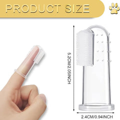 Dog Finger Toothbrush Set, 5 Counts/Set Finger Toothbrush with Silicone Bristles & 16 round Particles, Pet Oral Care Tool for All Pets