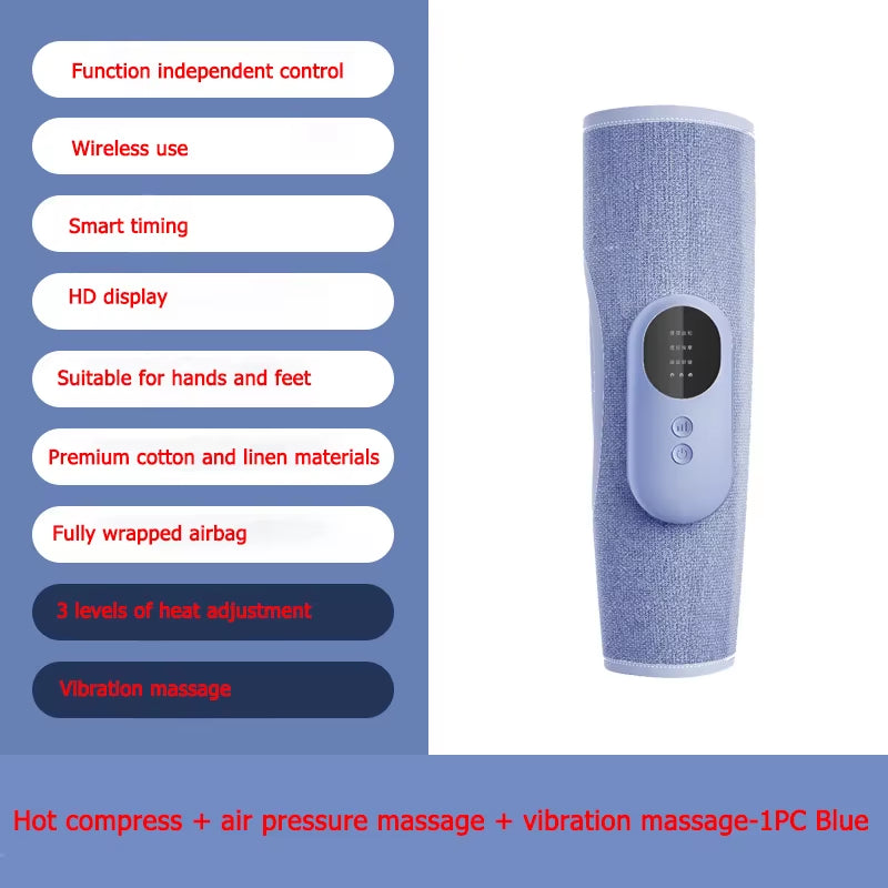 Electric Leg Massager Air Compression Massage Machine Wireless Heat Vibration Calf Massage Blood Circulation Muscle Pain Relief