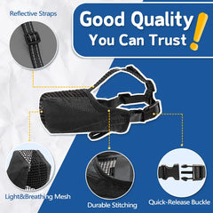 SUPET Soft Mesh No Barking Dog Muzzle - Designed for Comfort and Ease of Use, Versatile for Dogs of All Sizes