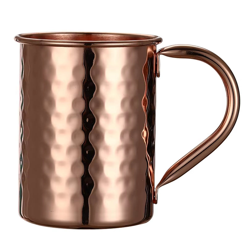 Hammered Copper Plated Stainless Steel Moscow Mule Mug Drum-Type Beer Cup Coffe Cup Water Glass Drinkware